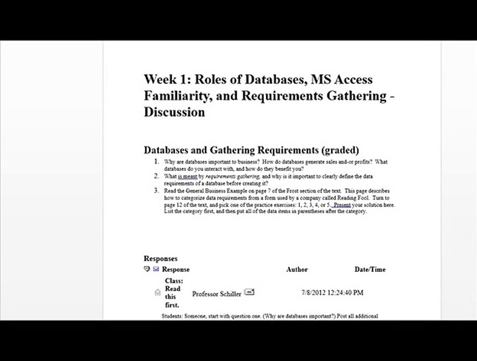 BIS 245 Discussion Questions All 7 weeks