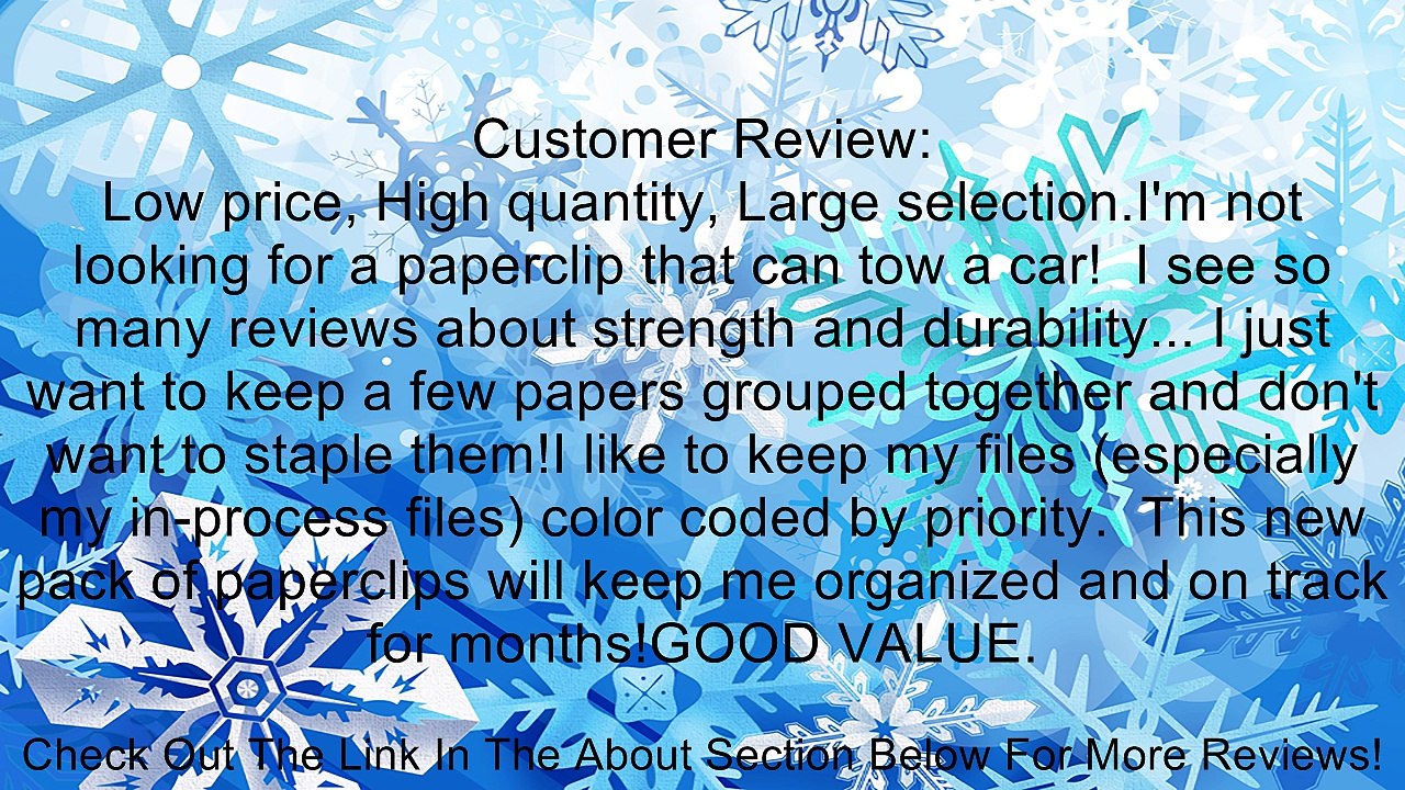 BAZIC No.1 Regular Color Paper Clips, 33 mm, Assorted, 200 Per Pack Review