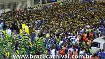 Carnival Queen Flies above 400 samba Drummers Amazing