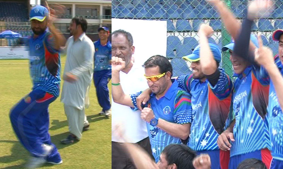 Afghanistan disabled cricket team celebration on first victory in worldcup