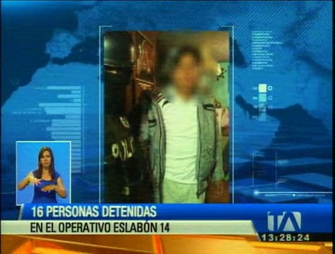 Operativo “Eslabón 14” deja 16 personas detenidas