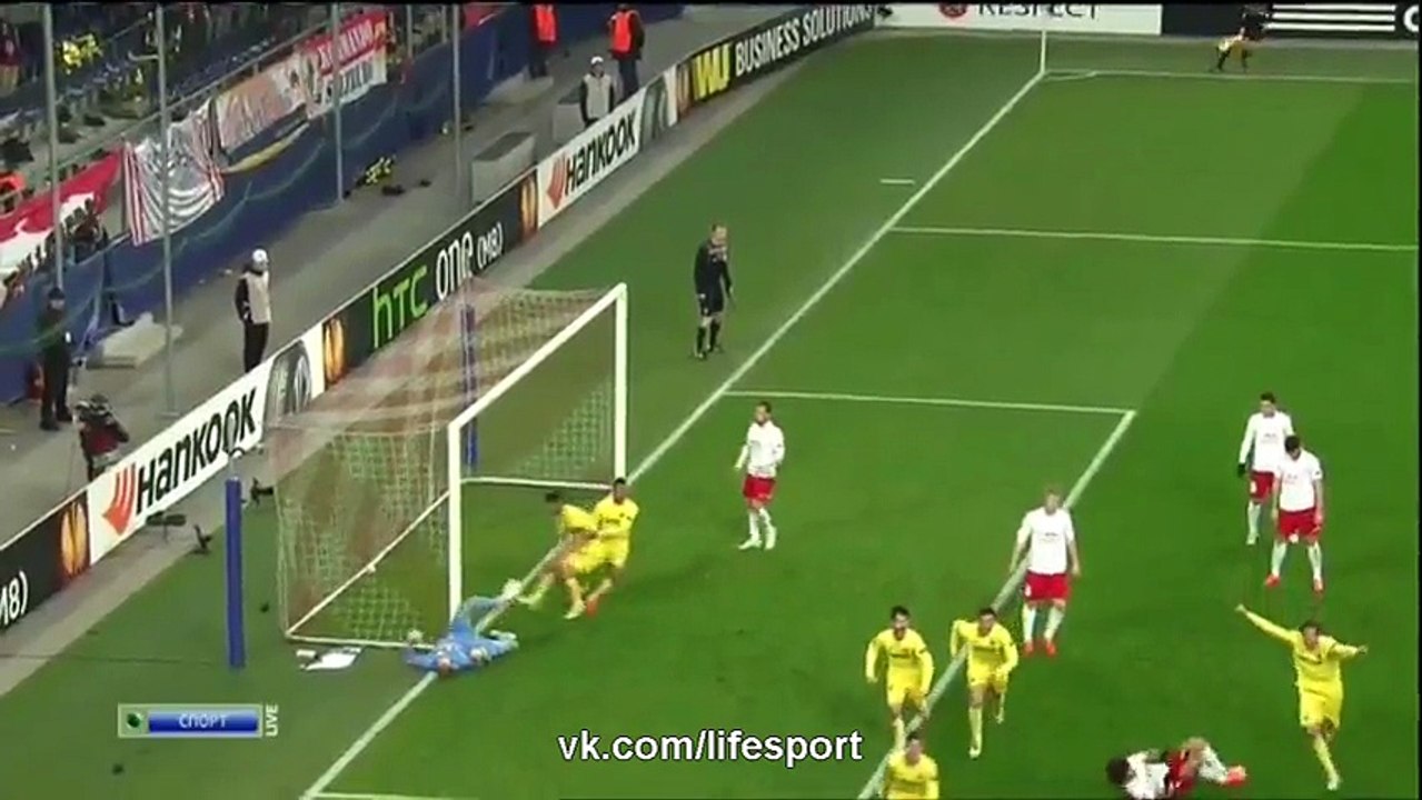 Salzburg 1 - 3	 Villarreal - Europa League - Play Offs - Highlights - 26/02/2015