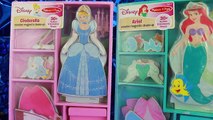 Disney Princess Dress Up Ariel & Cinderella Wooden Magnetic Dress-Up Magnetic Doll Muñeca de madera