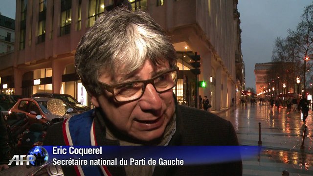 Manifestation de partis de gauche devant la banque HSBC