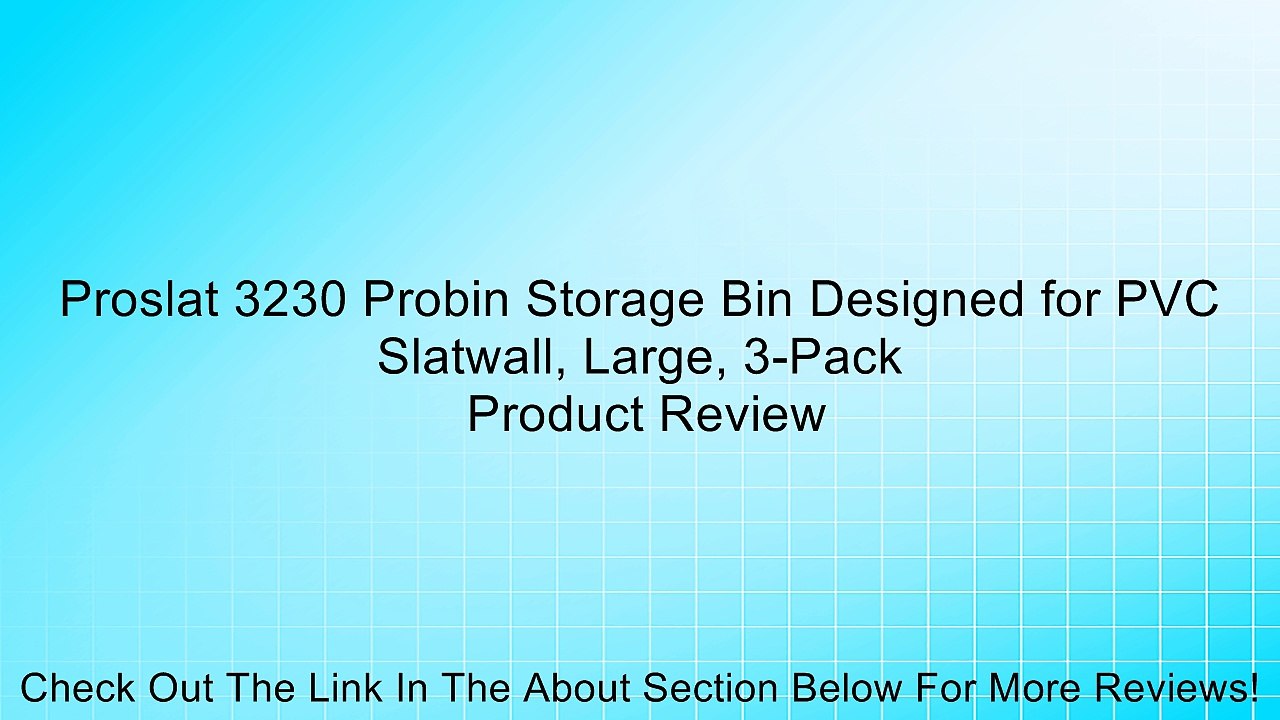 Proslat 3230 Probin Storage Bin Designed for PVC Slatwall, Large, 3-Pack Review