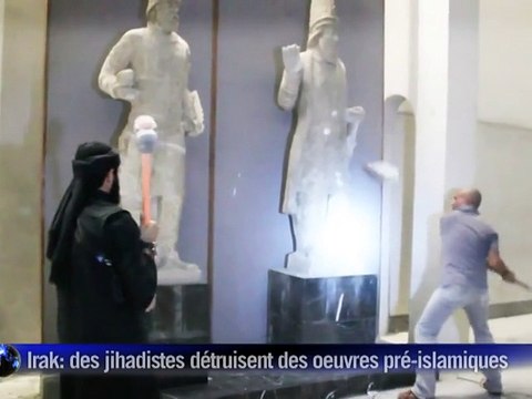 Irak: des jihadistes de l'EI détruisent des sculptures pré-islamiques