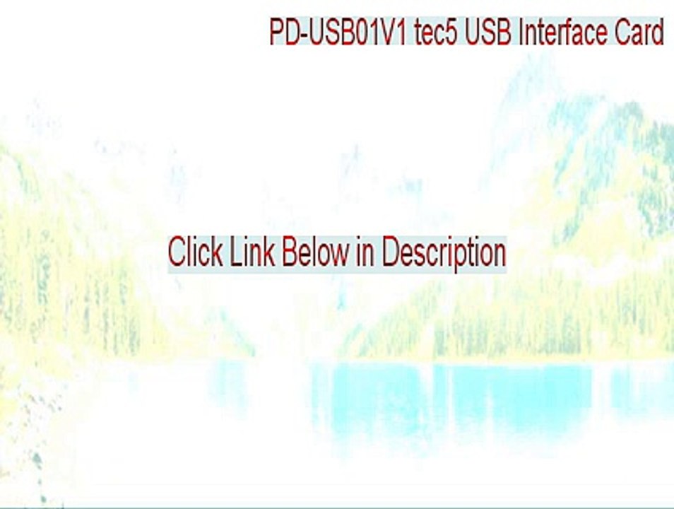 PD-USB01V1 tec5 USB Interface Card Serial [Download Now 2015]