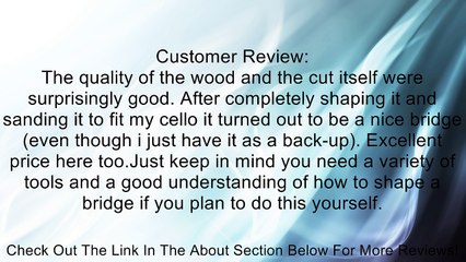 Full Size 4/4 Cello Bridge Review