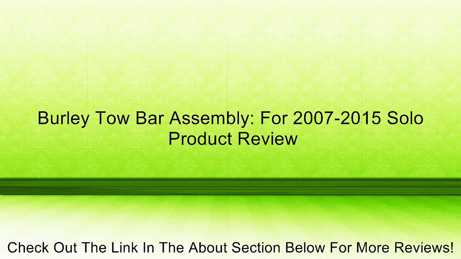 burley tow bar assembly