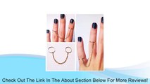 Stylish Above the Knuckle Ring Top of Finger Gold Double Rings Chain Link Review