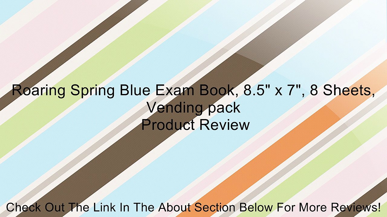 Roaring Spring Blue Exam Book, 8.5" x 7", 8 Sheets, Vending pack Review