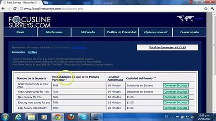 Encuestas Remuneradas (perfil celular)