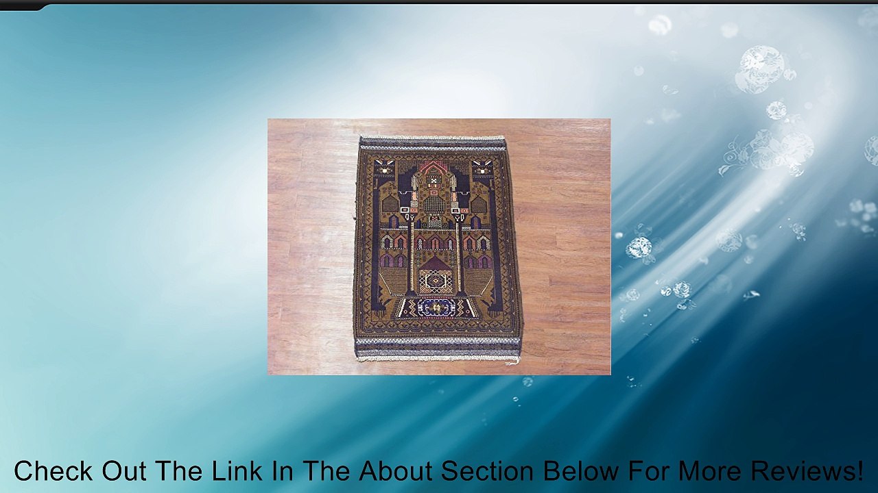 Tribal 3X4 Afghan Baluchi Prayer Oriental Hand-Knotted 100% Wool Area Rug Carpet Review