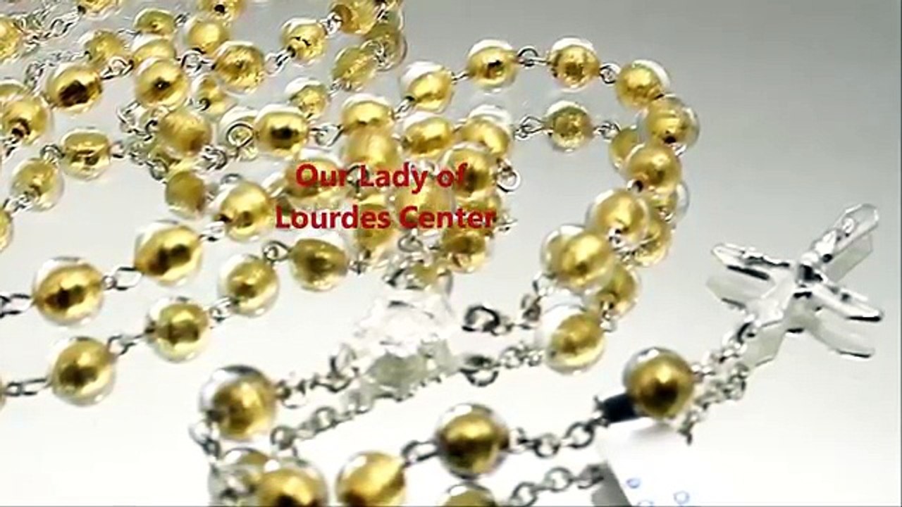 Glass Over Gold Beads Sterling Silver Rosary