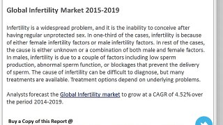2019 Global Infertility Market: Key Vendors Profiled and Research