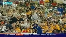 Spectators mimic player on field