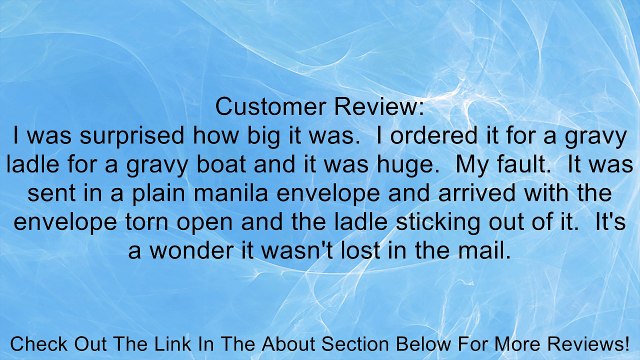 Winco Stainless Steel Elegance Gravy and Soup Ladle, 4 Ounce 1 each. Review