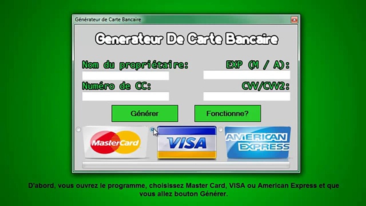 Générateur de Carte Bancaire télécharger gratuitement