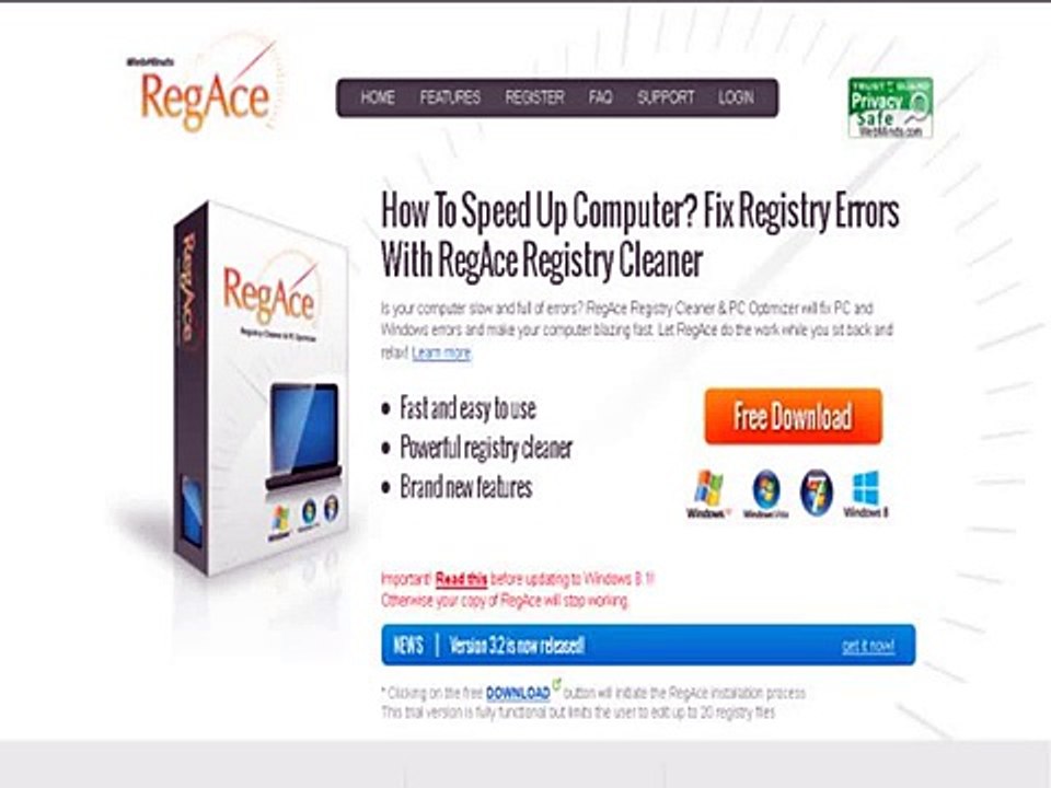 Regace Speeds Up Computer & Fixs Registry Errors!