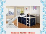 Twin Tent Loft Bed with Slide Finish: White Color: Blue