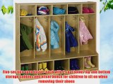 ECR4Kids Birch 5-Section Coat Locker with Bench