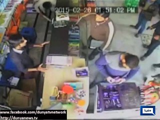 Dunya News  Faisalabad CCTV Footage of Bakery Robery