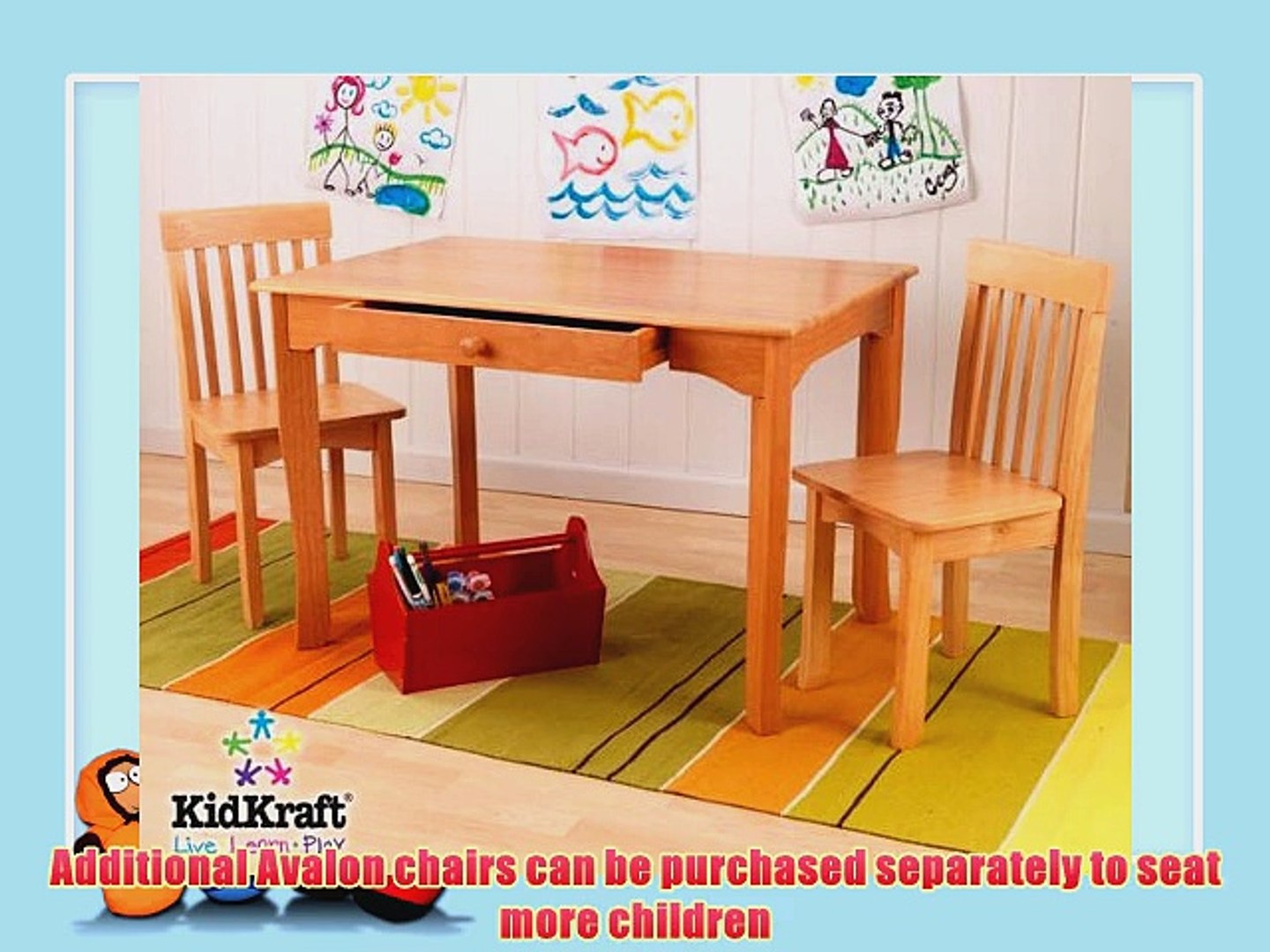 New Kidkraft Wood Avalon Table W 2 Chair Kids Set Honey Video