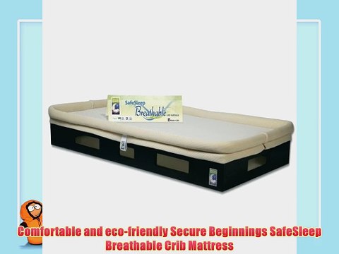 Secure Beginnings SafeSleep Breathable Crib Mattress (Khaki Mattress w/ Espresso Base)
