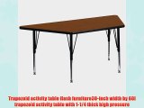 Flash Furniture XU-A3060-TRAP-OAK-H-P-GGTrapezoid Activity Table with High Pressure Oak Laminate