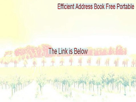 Efficient Address Book Free Portable Serial (Instant Download)
