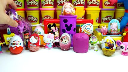 peppa pig my little pony kinder surprise eggs play doh fahems barbie spiderman