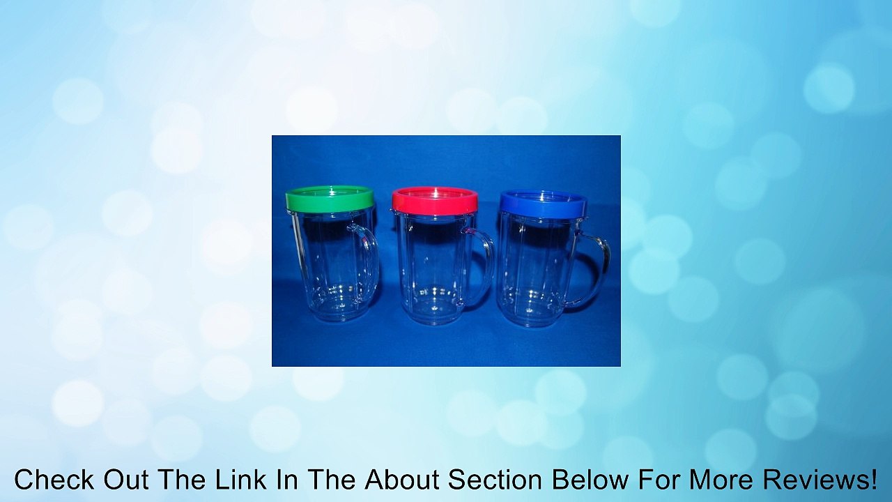 3X Set Lot of Magic Bullet Party Mugs Cups w Colored Lip Ring GENUINE ORIGINAL Review