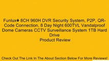 Funlux� 8CH 960H DVR Security System, P2P, QR-Code Connection, 8 Day Night 600TVL Vandalproof Dome Cameras CCTV Surveillance System 1TB Hard Drive Review