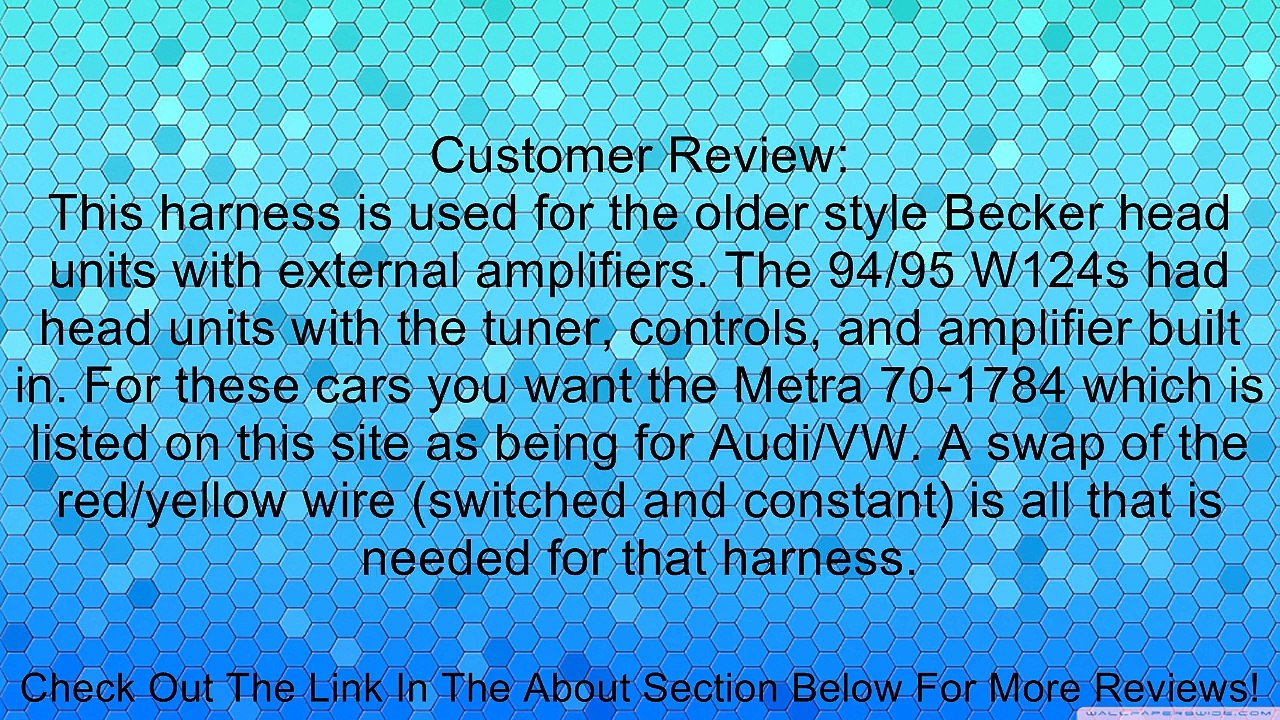 Metra 70-1786 Radio Wiring Harness for Mercedes 94-04/Landrover 99-04 Review
