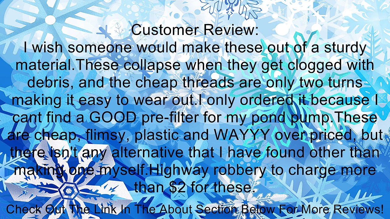 (2) Pondmaster Model 2-18 Rigid Replacement Pre-Filters for 250-1800 GPH Pumps Review