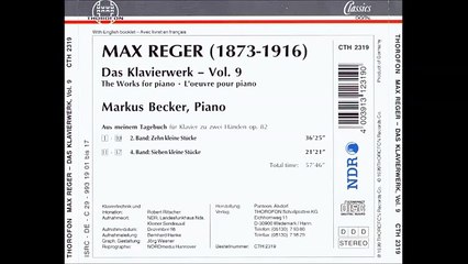 REGER Aus meinem Tagebuch IV, 7 Pieces Op.82/4 (1912) | M.Becker | 1998