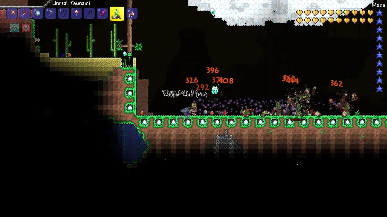 Terraria Hardmode - Venom Arrows +Unreal Tsunami Bow