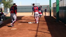 Catchers Yan Gomes, Roberto Perez drill in spring training