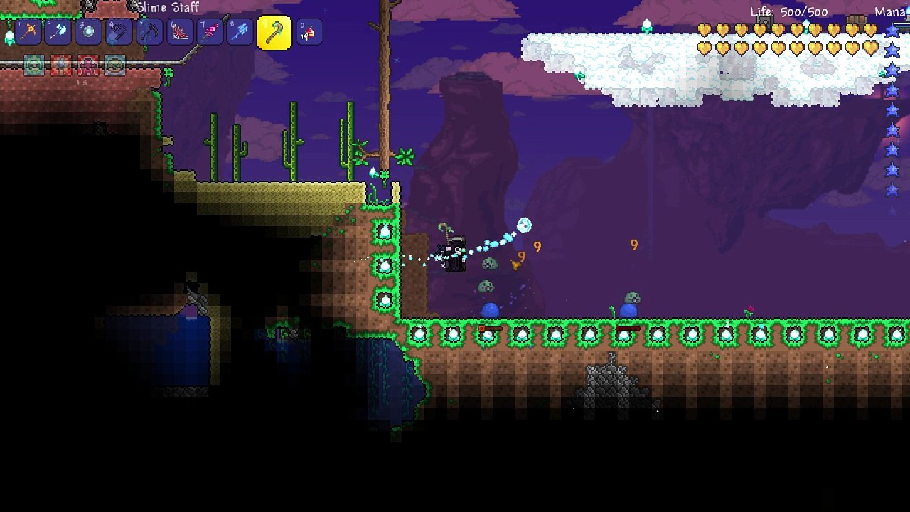 Terraria Softmode - Slime Staff @9 Damage