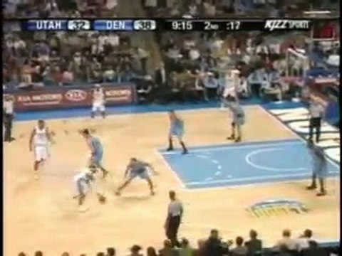 Iverson Hits Deron Williams Face with Ball