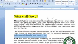 #3 Font selction (Microsoft Office Word 2007 Tutorial) Urdu & Hindi