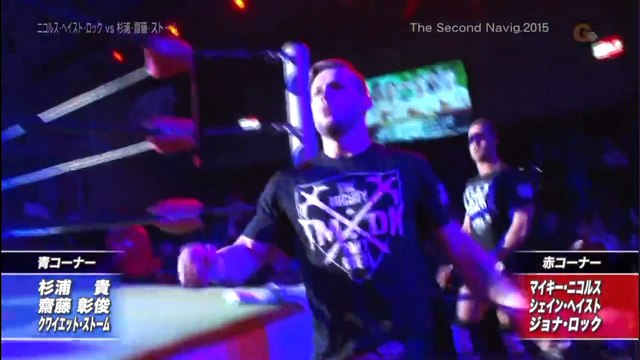 {NOAH} TMDK Mikey Nicholls, Shane Haste & Jonah Rock Vs. Takashi Sugiura, Akitoshi Saito & Quiet Storm (2/22/15) HD