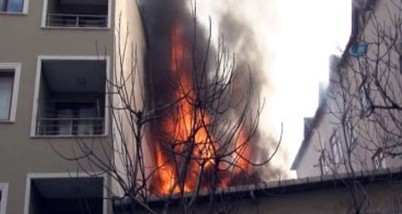 Yan Binadaki Yangından Son Anda Kurtuldu