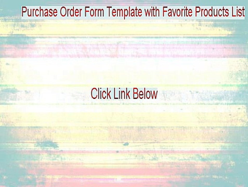 Purchase Order Form Template with Favorite Products List Serial (Instant Download)