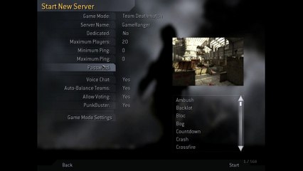 Host Call of duty 4 Modern Warfare Server on Gameranger