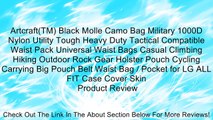 Artcraft(TM) Black Molle Camo Bag Military 1000D Nylon Utility Tough Heavy Duty Tactical Compatible Waist Pack Universal Waist Bags Casual Climbing Hiking Outdoor Rock Gear Holster Pouch Cycling Carrying Big Pouch Belt Waist Bag / Pocket for LG ALL FIT Ca