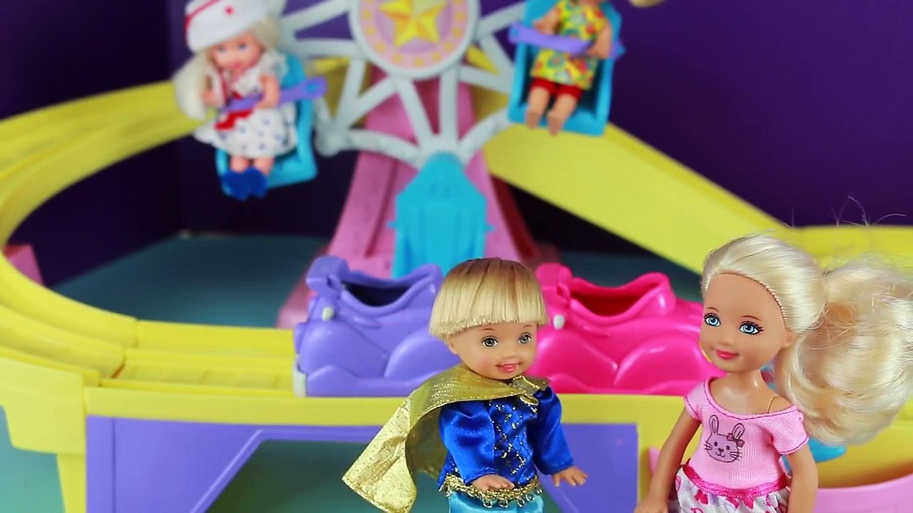 Frozen Anna Kids Toby DATE Barbie Chelsea Barbie Kelly Amusement Park Kiddie Coaster BROKEN Disney