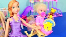ELSA DAYCARE Play-Doh Barbie FROZEN PARODY PEPPA PIG Part 1 Anna Maleficent Babysit AllToyCollector