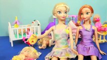 ELSA DAYCARE Play-Doh Barbie FROZEN PARODY PEPPA PIG Part 2 Anna Maleficent Babysit AllToyCollector