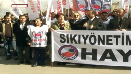Birleşik Kamu-iş iç güvenlik yasa tasarısına karşı Meclis önündeydi